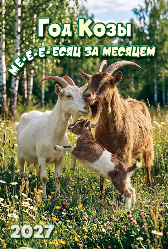 Календарь на ригеле А3 Год козы месяц за месяцем