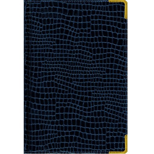 Ежедневник полудат. А5 192л "Prestige. Iguana" темно-синий, иск.кожа, мет.уголки, поролон, тон.бумага, золот.торец, справ.мат-лы, ляссе, Listoff