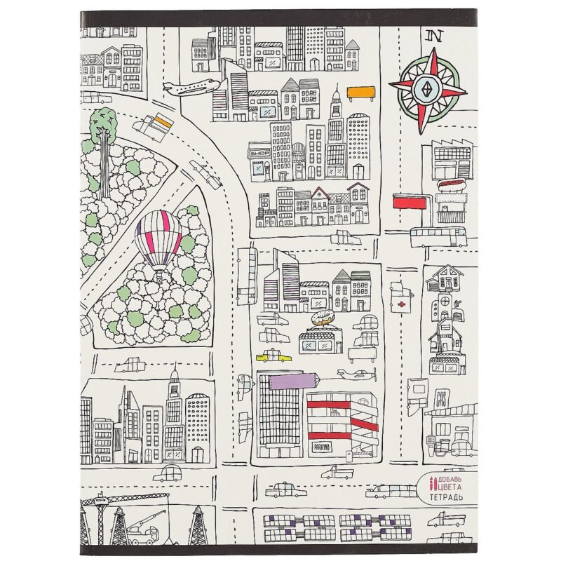 Тетрадь в клетку Listoff, "Раскраска.", А4, 48 листов, в ассортименте