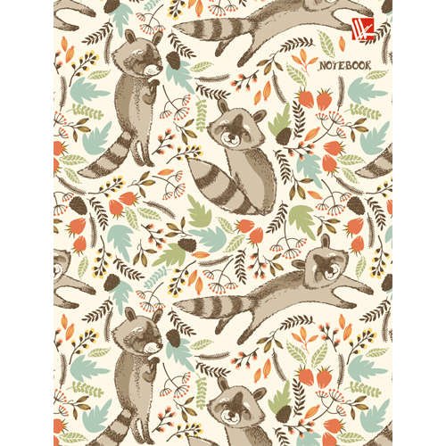 Записная книжка, Эксмо А6 (110*145) 48л. Книги для записей Веселые еноты (детская) твердая обложка с поролоном