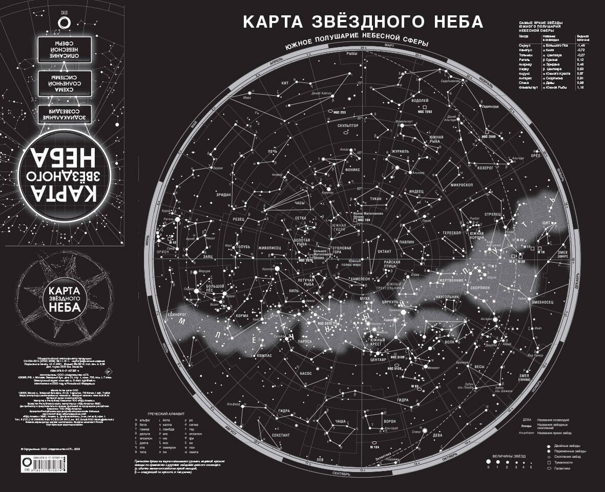 Карта звездного неба (складная) A1