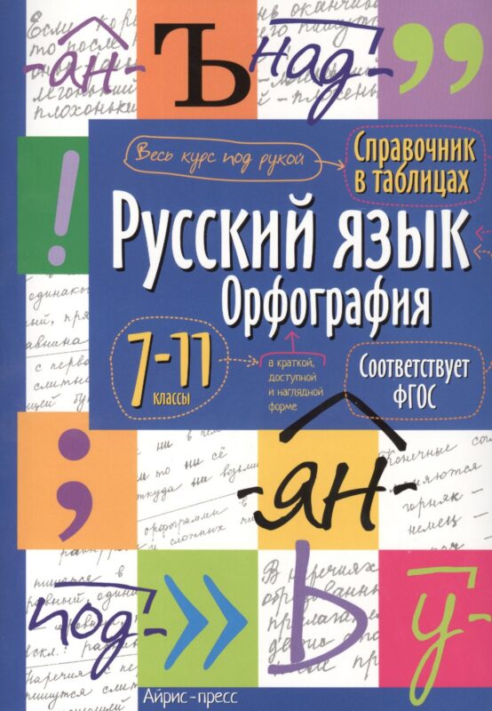 Русский язык. Орфография. 7-11 классы. Справочник в таблицах