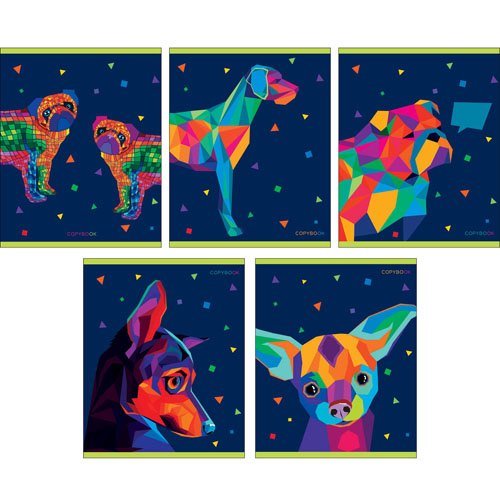 Тетрадь в клетку Unnika, "Собаки (графика)", А5, 48 листов