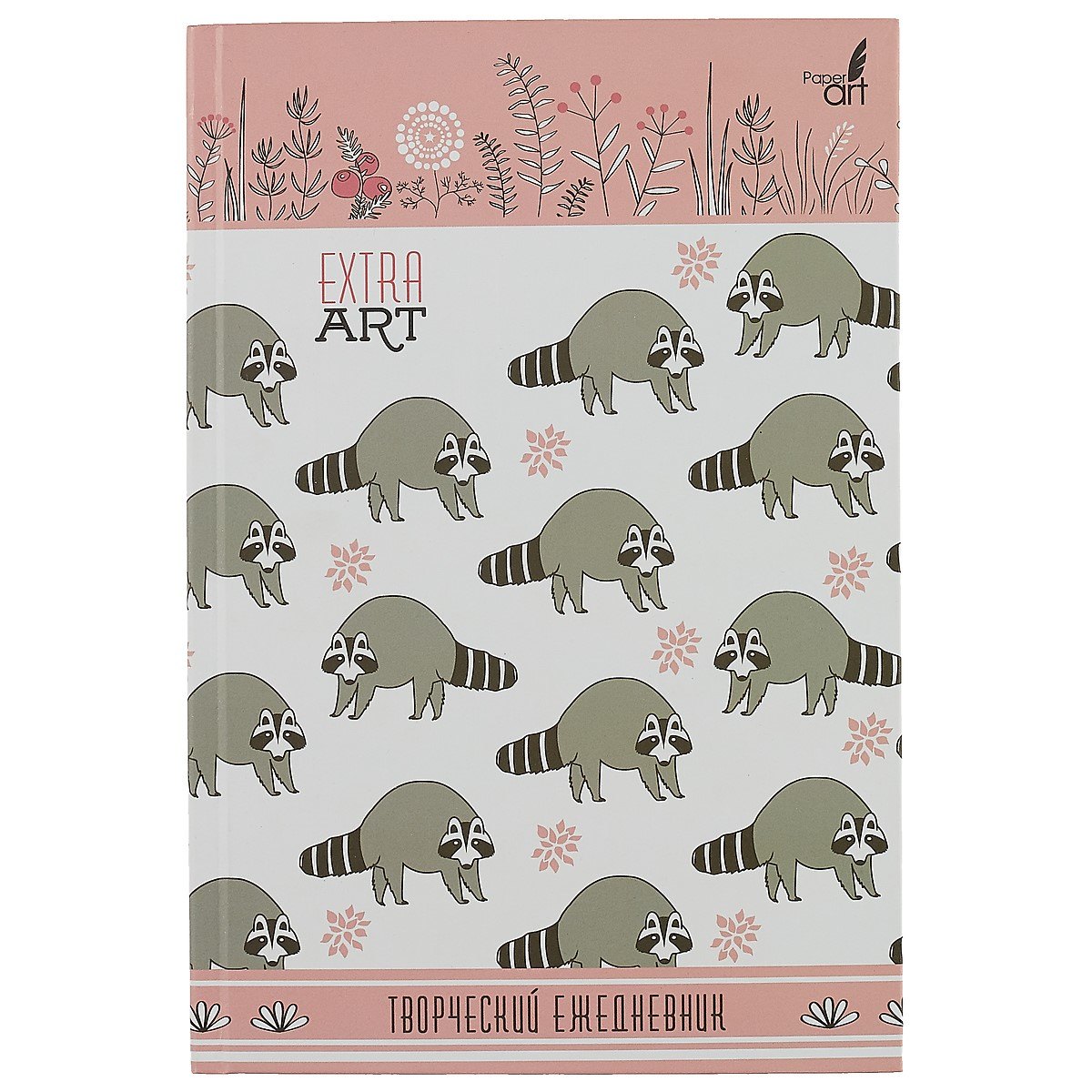 Ежедневник «Еноты на поляне» Listoff, недатированный, 128 листов, А5+