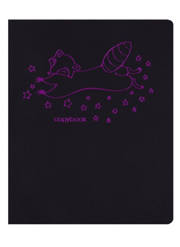 Тетрадь в клетку Paper Art, "Total Black. Привет, енот!", 48 листов, в ассортименте