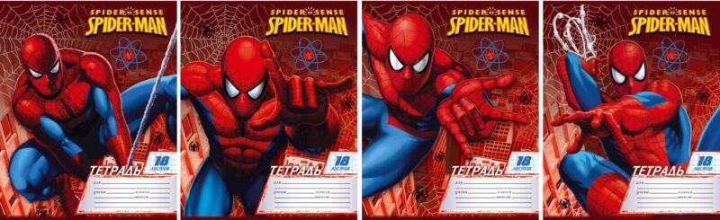 Тетрадь в линейку Disney, Spiderman, 18 листов, в ассортименте