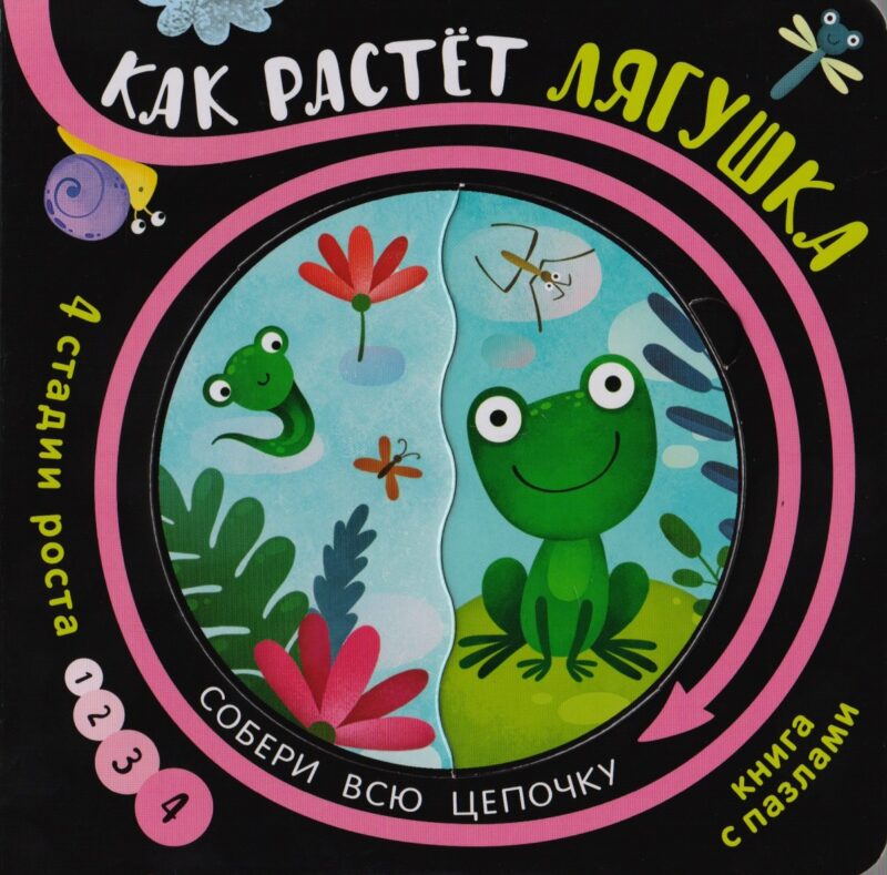 Книга с пазлами "Как растет лягушка"