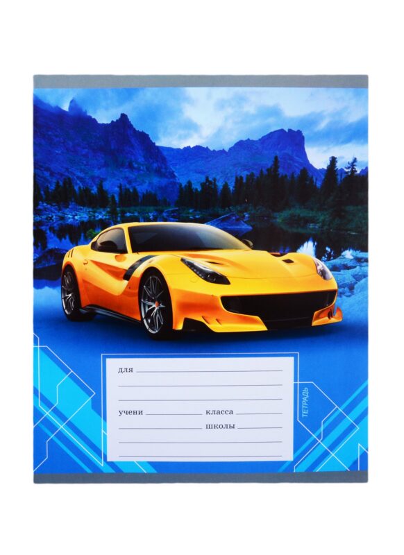 Тетрадь в клетку Unnika, "Спортивные авто", 24 листа, в ассортименте