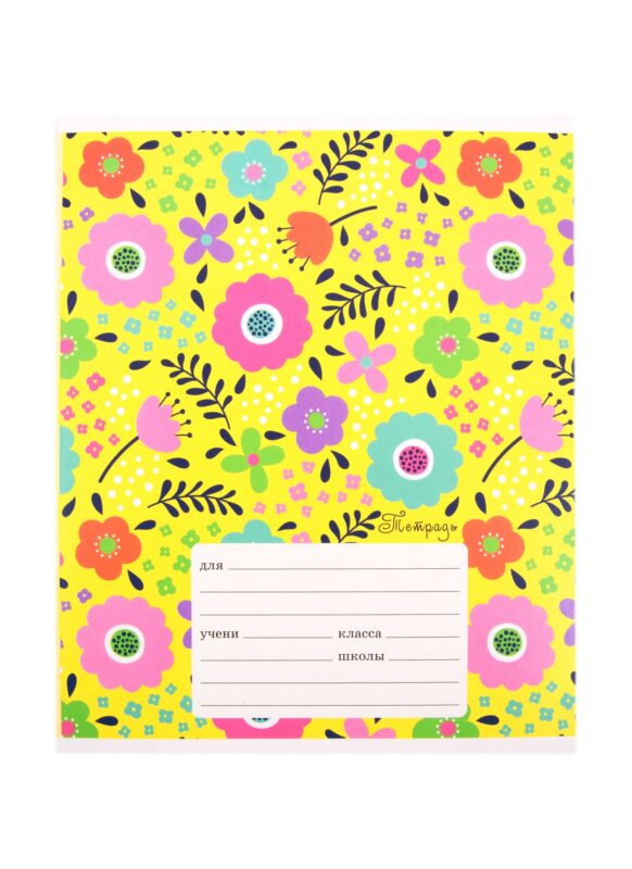 Тетрадь в линейку Unnika, "Цветы (орнамент)", 18 листов, в ассортименте