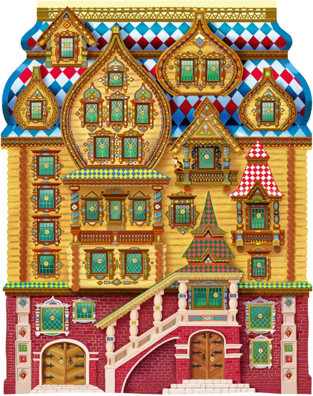Адвент-календарь «Терем-теремок» с окошками