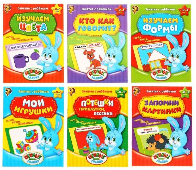 Обучающие книги. Полный годовой курс. Занятия с ребенком от 0 до 1 года. Комплект из 6 книг