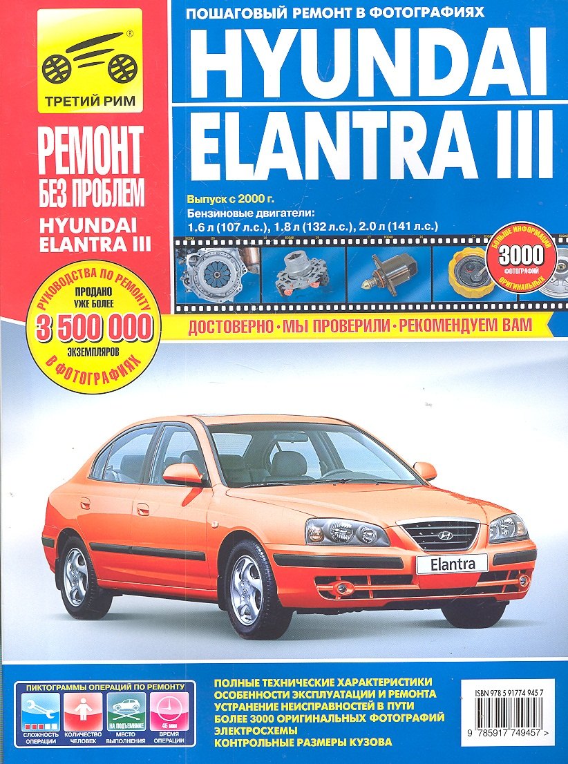 Hyundai Elantra lll. Выпуск с 2000 г.: Руководство по эксплуатации, техническому обслуживанию и ремонту