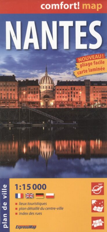 Nantes = Нант. Ламинированная карта. 1:15 000