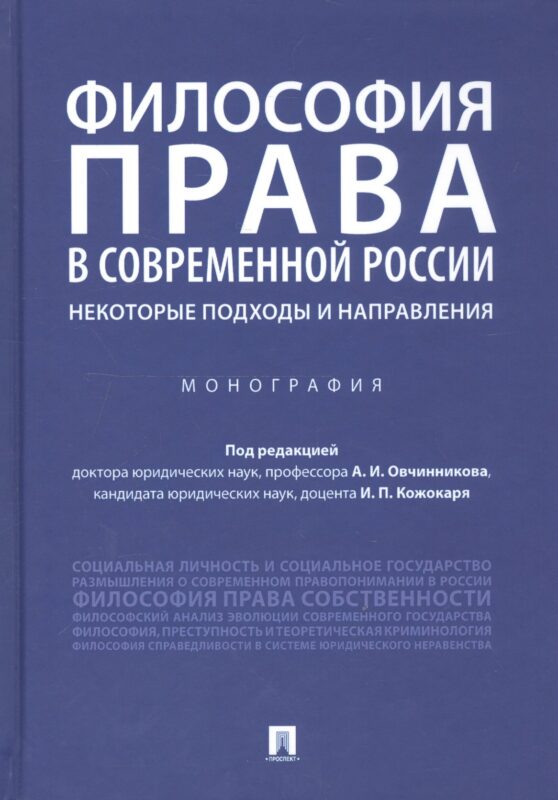 Философия права в современной России: некоторые подходы и направления. Монография