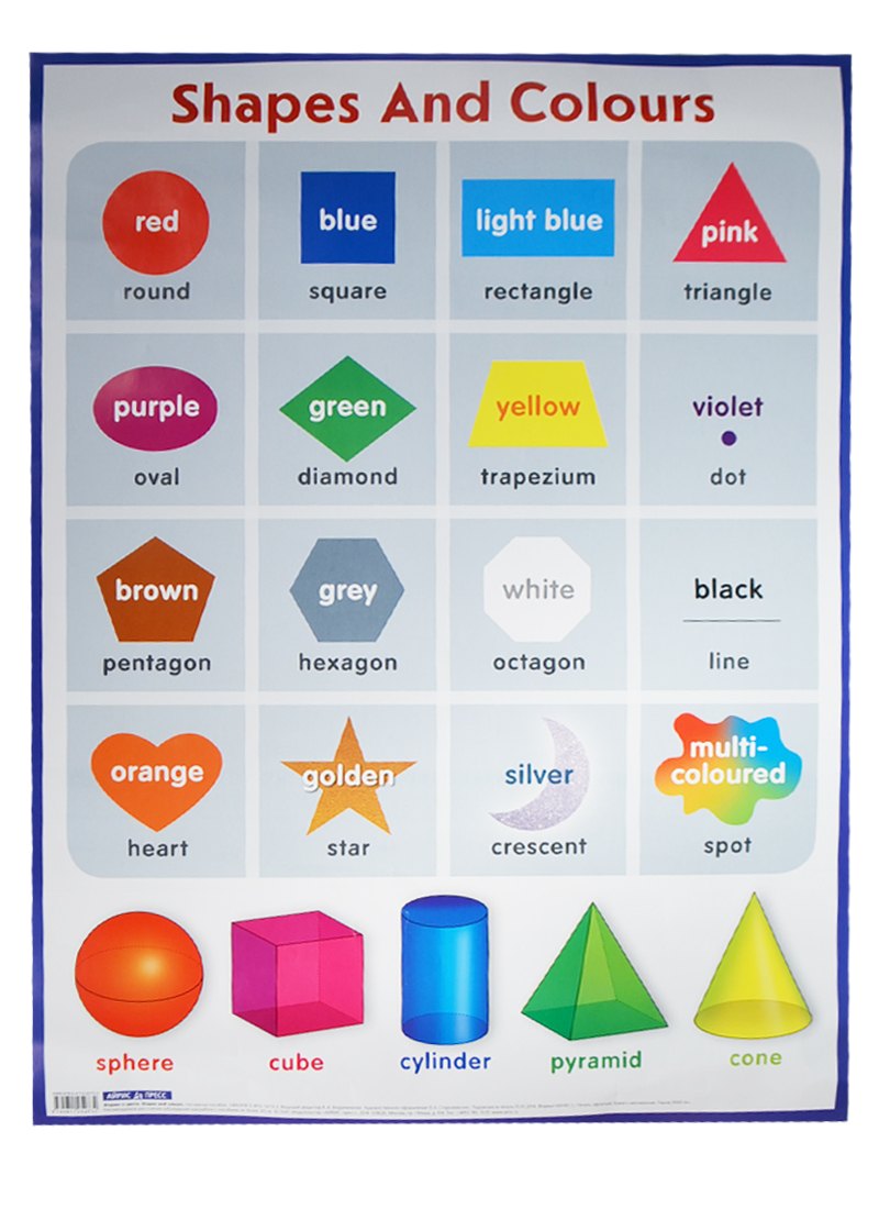Формы и цвета. Shapes and colours. Наглядное пособие по английскому языку для начальной школы
