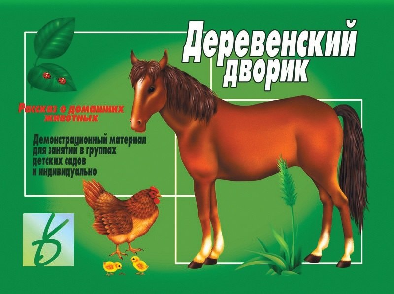 Деревенский дворик Рассказ о домашних животных Демонстрационный материал (ЗВК) (папка) (упаковка)