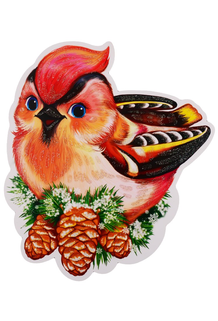 Мини-плакат вырубной Свиристель зимний (ФМ-12911) (упаковка)