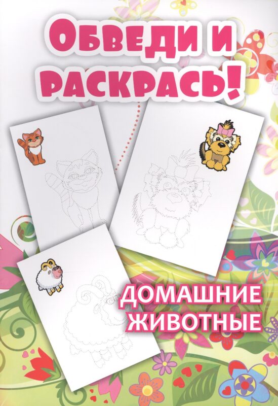 Обведи и раскрась! Домашние животные