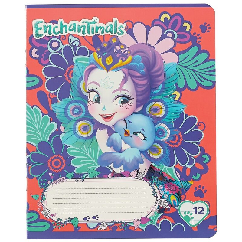 Тетрадь в линейку Enchantimals, 12 листов, в ассортименте