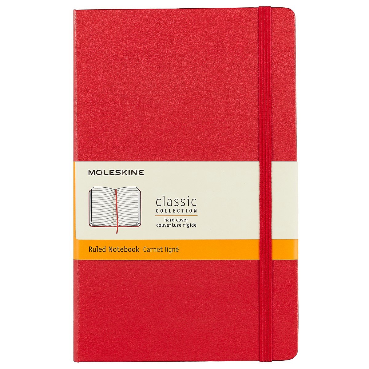Книга для записей Moleskin Classic Large, твёрдая обложка, красная, 120 листов, А5