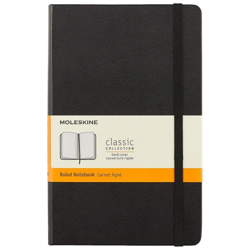 Книга для записей Moleskin Classic Large, твёрдая обложка, чёрная, 120 листов, А5