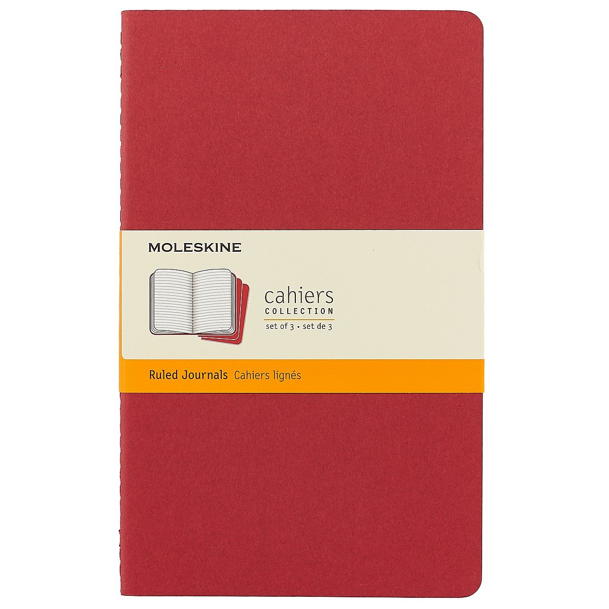 Книги для записей А5 "Cahier Journal Large", 3 штуки, клюквенные, Moleskine