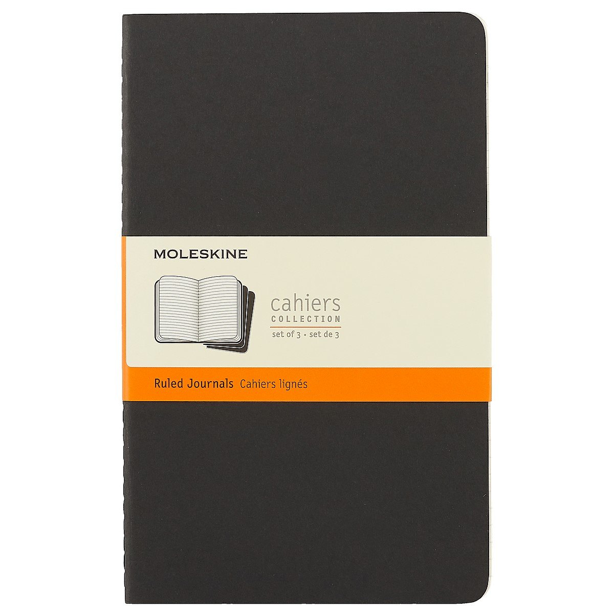 Набор книг для записей Moleskin Cahier Journal Large, 3 штуки, чёрные, 40 листов, А5
