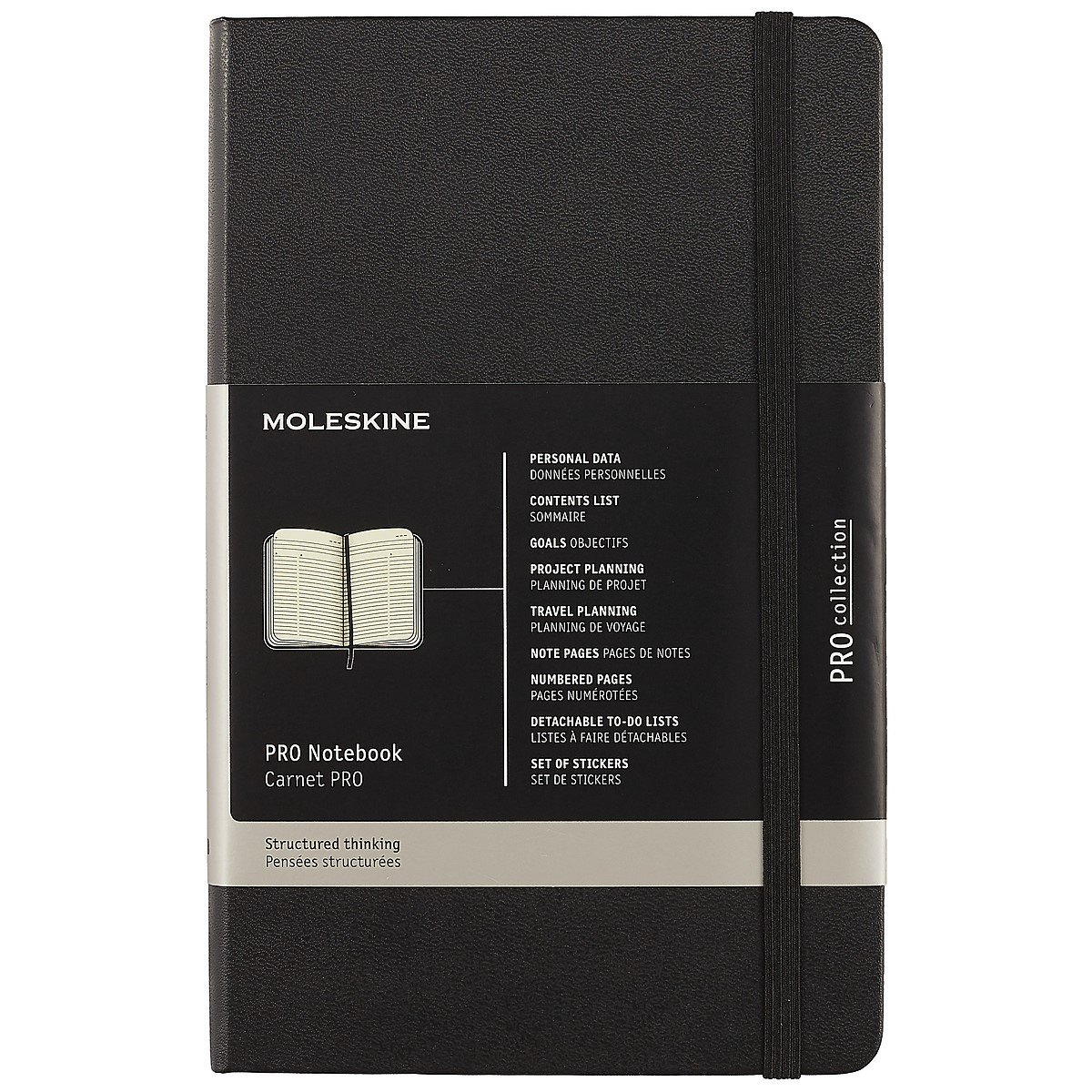 Книга для записей Moleskin Proffesional Large, твёрдая обложка, чёрная, 120 листов, А5