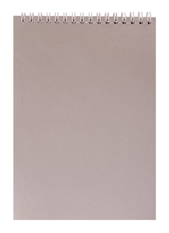 Блокнот А5 80л кл. "METALLIC Серебро" многоцв.срез, бумвинил, гребень