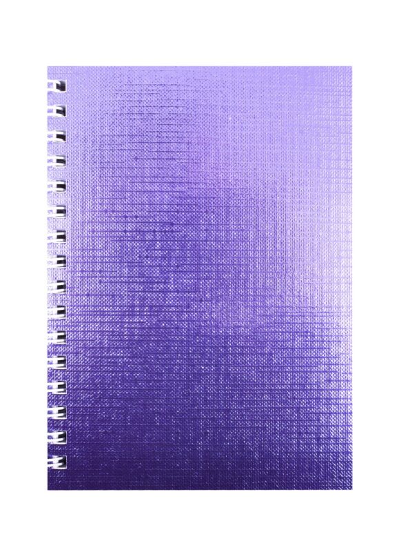 Записная книжка А6 80л кл. "METALLIC" обл. фиолет.бумвинил, гребень