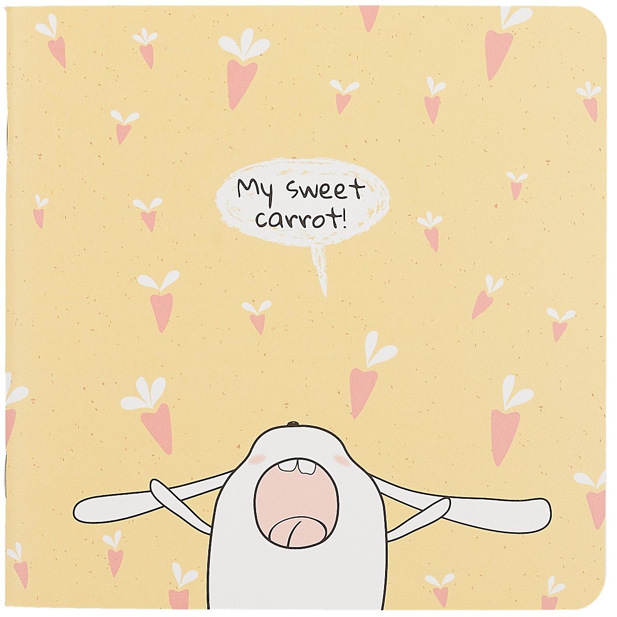 Записная книжка 17*17 40л нелин. "Bunny", морковки, мягк.переплет, микротекстурирование