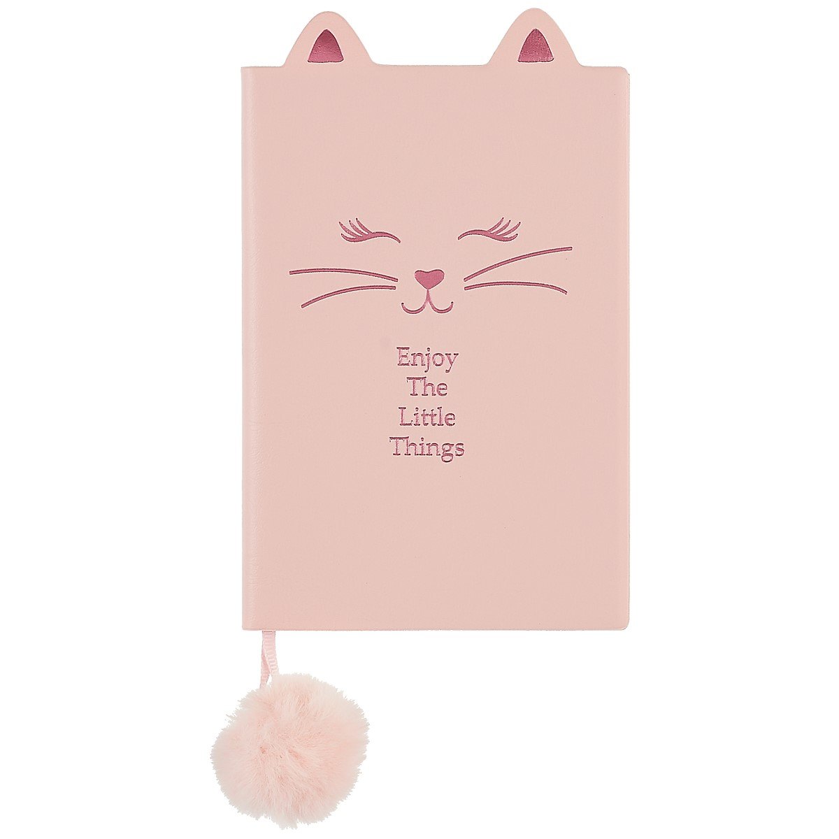 Записная книжка А6 48л лин. "КОШЕЧКА" розов.мягк.переплёт, тиснение фольгой, ляссе с помпоном, инд.уп.