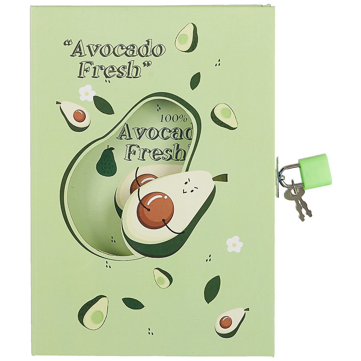 Записная книжка А6 50л "Avocado" в коробке с замочком, ассорти