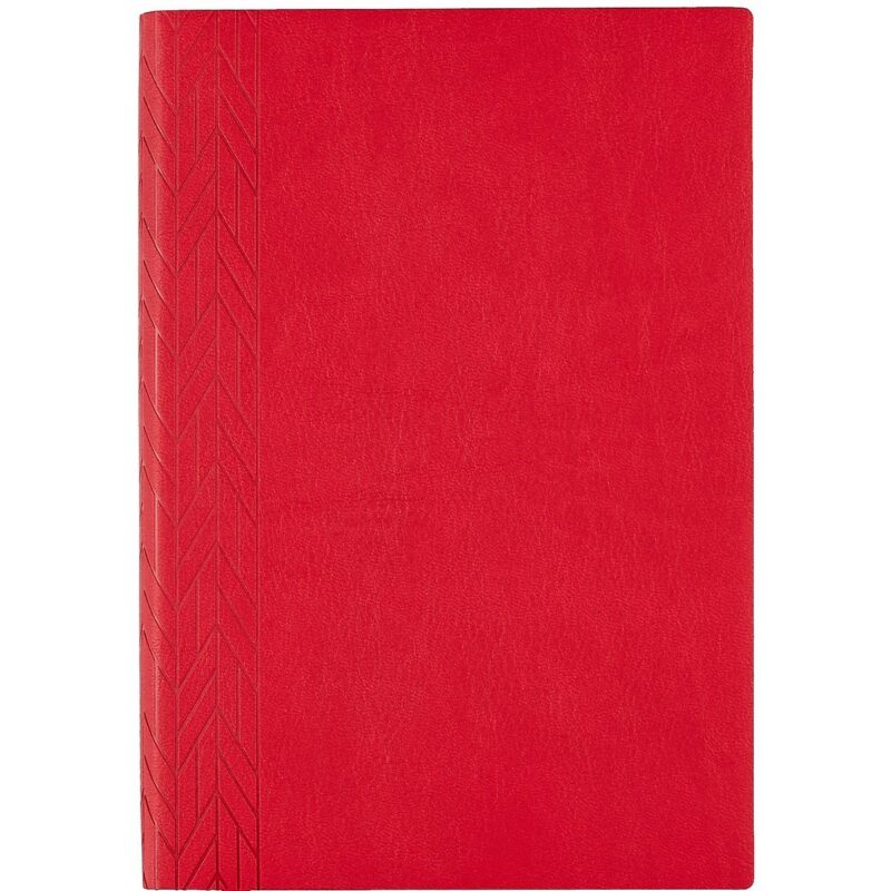 Ежедневник недат. А5 160л "Буйвол" красный, кожзам, мягкий переплет, тонир.блок, ляссе