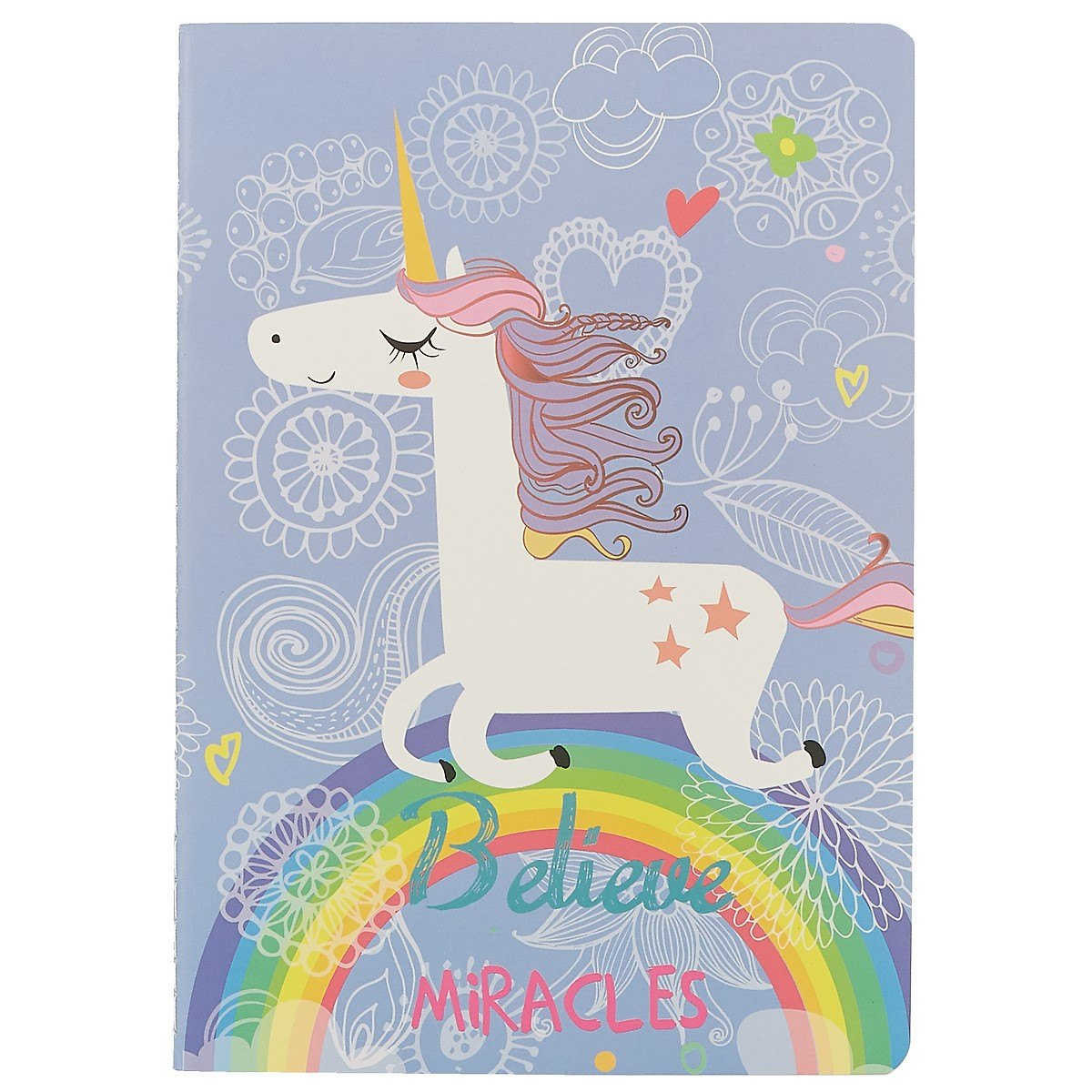 Тетрадь в клетку Rainbow unicorn, 40 листов, в ассортименте