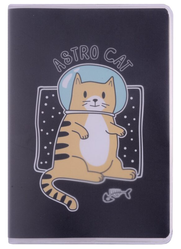 Записная книжка А7 80л кл. "ASTRO CAT" в ПВХ-обложке, тонир.внутр.блок