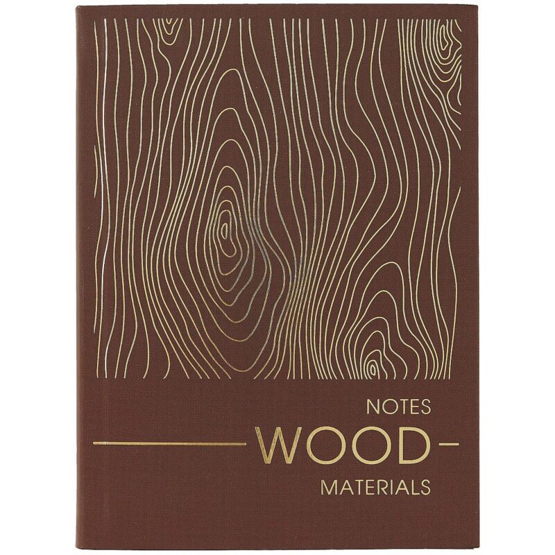 Записная книжка А6 80л тчк. "MATERIALS. WOOD" интегр.обл., ламинация soft touch, тиснение фольгой