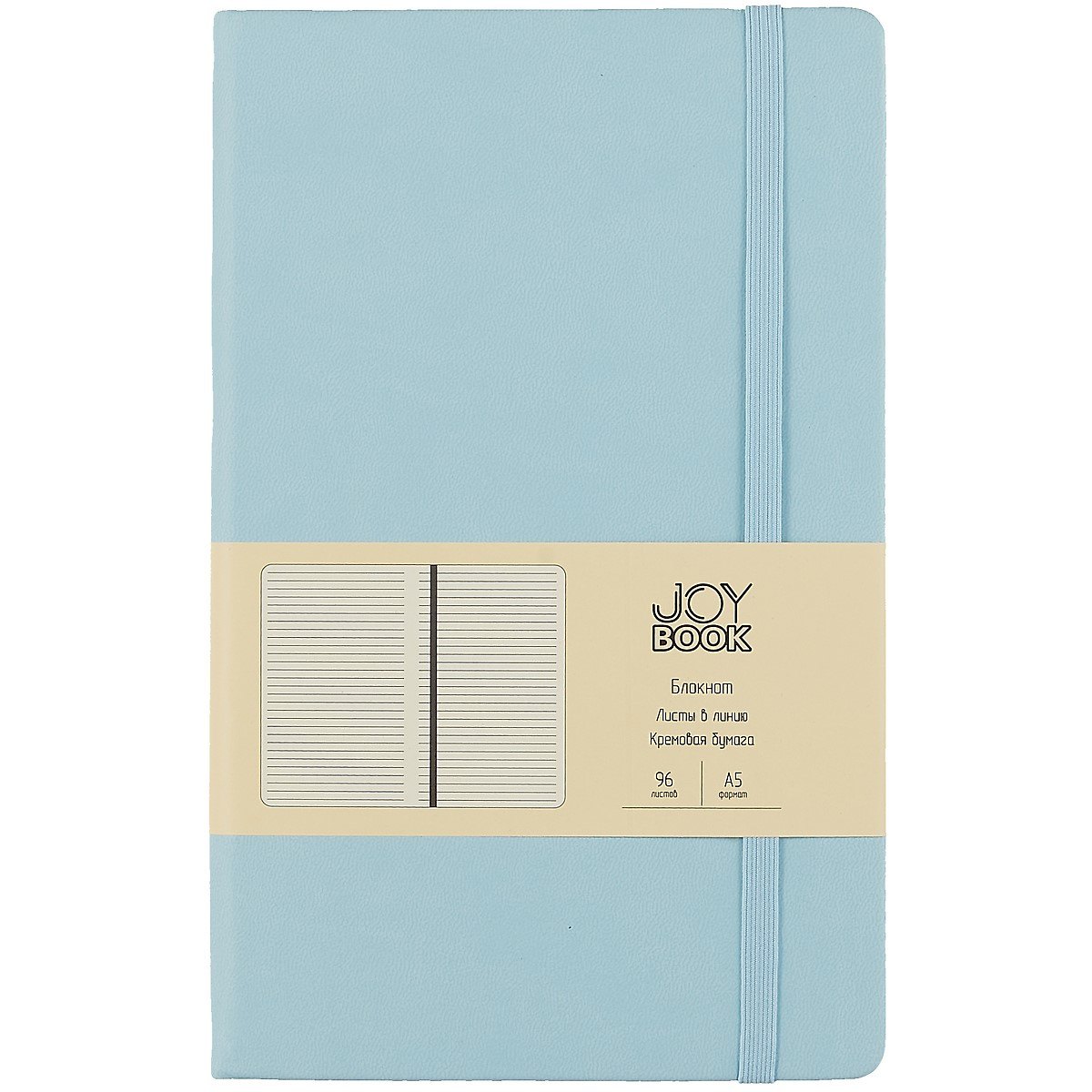 Книга для записей А5 96л лин. "Joy Book. Весеннее небо" иск.кожа, тв.переплет, ляссе, резинка, инд.уп.
