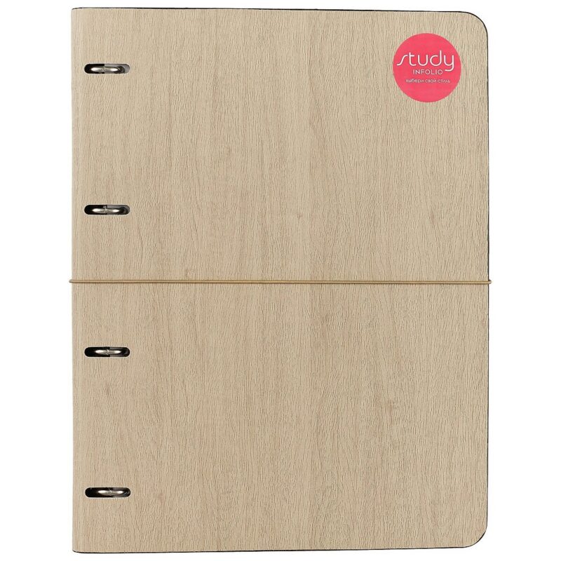 Тетрадь на кольцах в клетку InFolio, Wood, А4, 120 листов