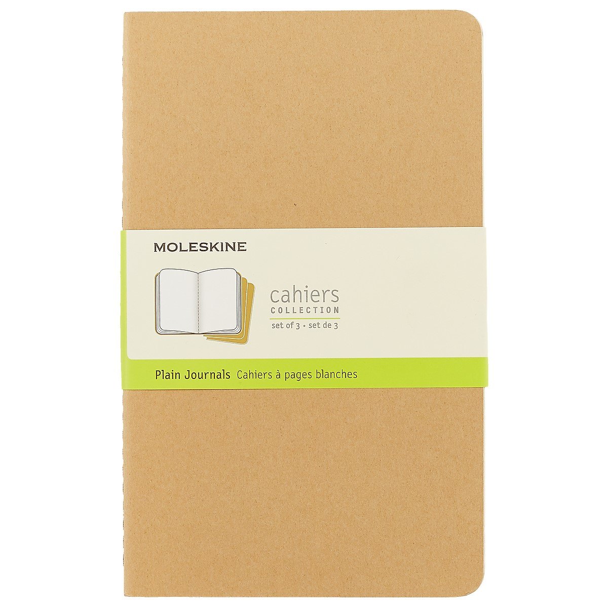 Набор книг для записей Moleskin Cahier Journal Large, 3 штуки, бежевая, мягкая обложка, 40 листов, А5