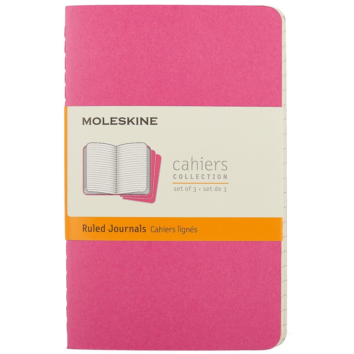 Записная книжка Moleskin Cahier Journal Pocket, 3 штуки, розовый неон, 32 листа, А6