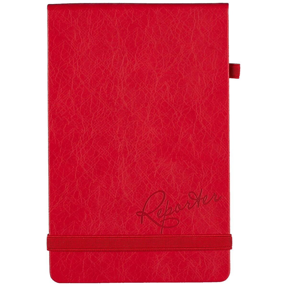 Блокнот 130*200 96л лин. "Reporter" красн.иск.кожа, резинка, петля для ручки, инд.уп.