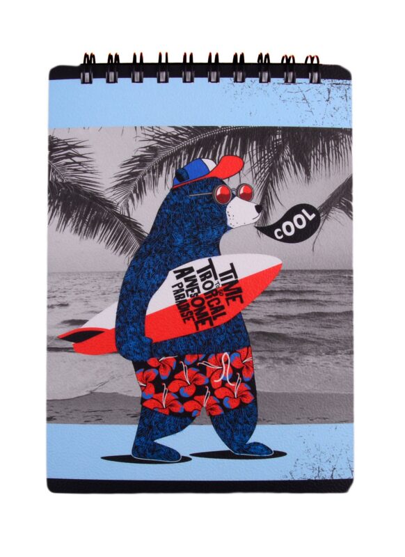 Блокнот , , 102х142 мм, 100 л., клетка, мягкий переплет, спираль. Коллекция "Teenager", медведь