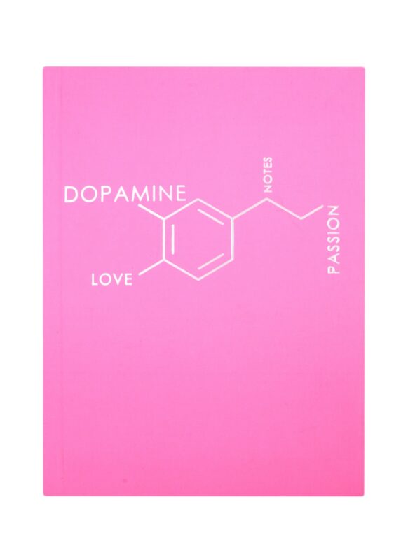 Записная книжка А6 80л лин. "Molecule. Dopamine" интеграл.переплет, Soft Touch, тиснение серебр.фольгой