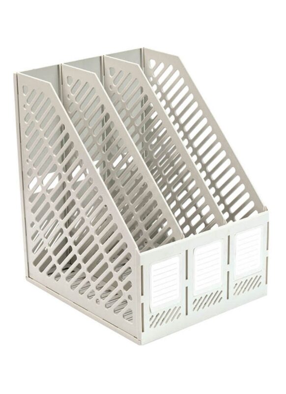 Лоток вертикальный "Classic" пластик, трехсекционный, сборный, серый, Erich Krause