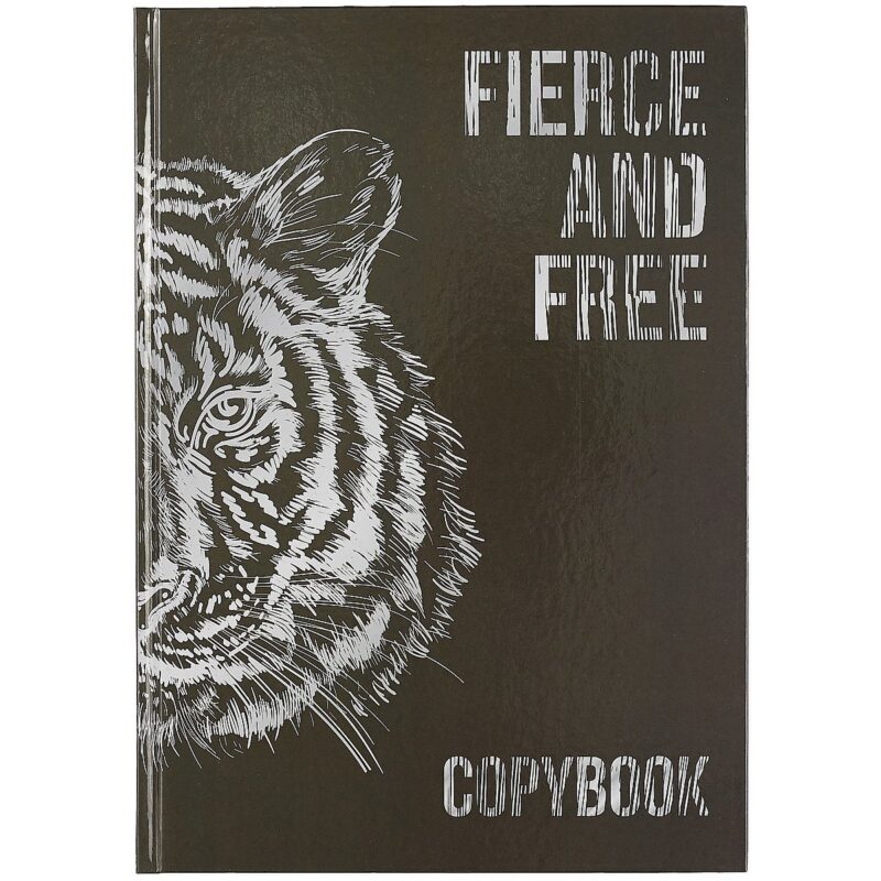 Книга для записей А4 96л кл. "ТИГР" 7БЦ, глянц.ламинация