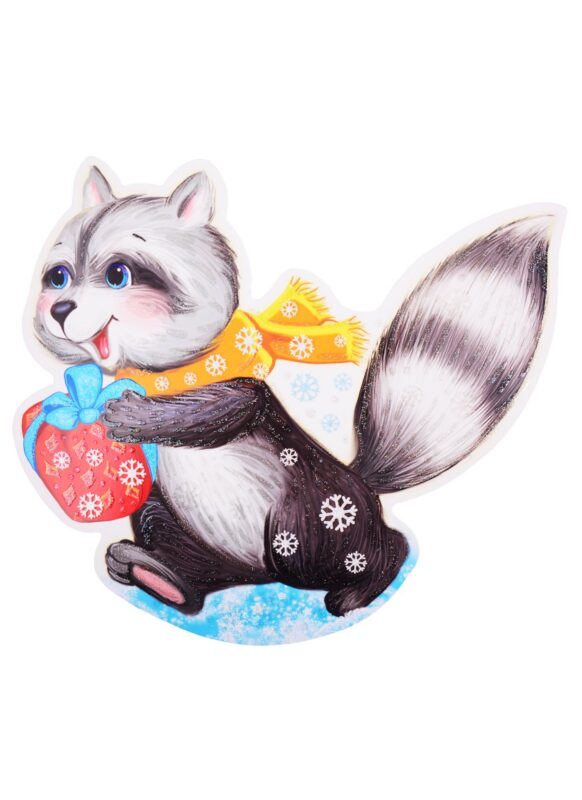 Плакат вырубной А4 "Енот"