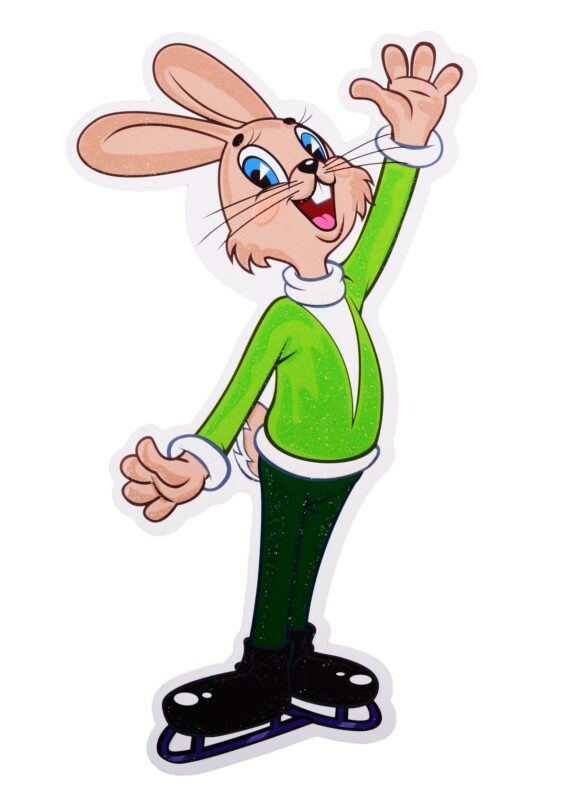 Плакат вырубной А4 "Заяц фигурист из мультфильма Ну, погоди!"