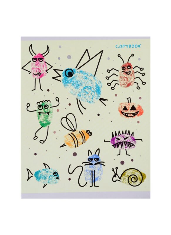 Тетрадь в клетку Unnika, "Забавные отпечатки", 48 листов, в ассортименте