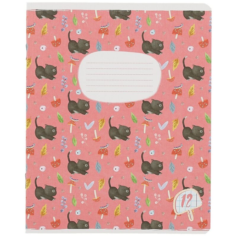Тетрадь в клетку Academy Style, "Паттерн с животными", 12 листов, в ассортименте